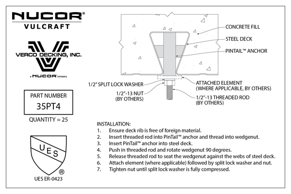 SNX35PT4.2-C 35PT4 PinTail™ Anchor